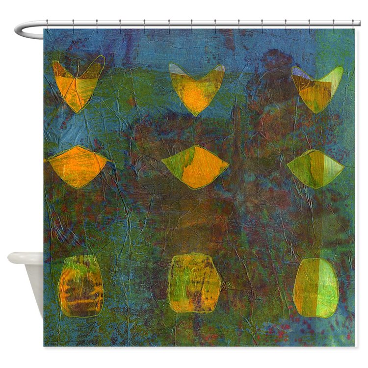 Hearts In The Rain Shower Curtain