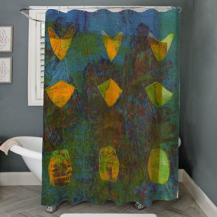 Hearts In The Rain Shower Curtain