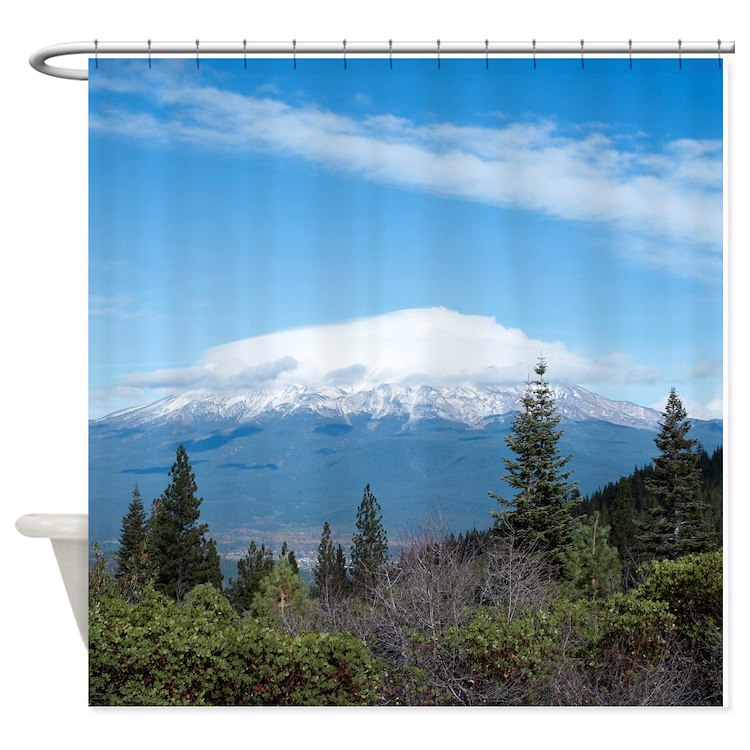 Mount Shasta View Shower Curtain2