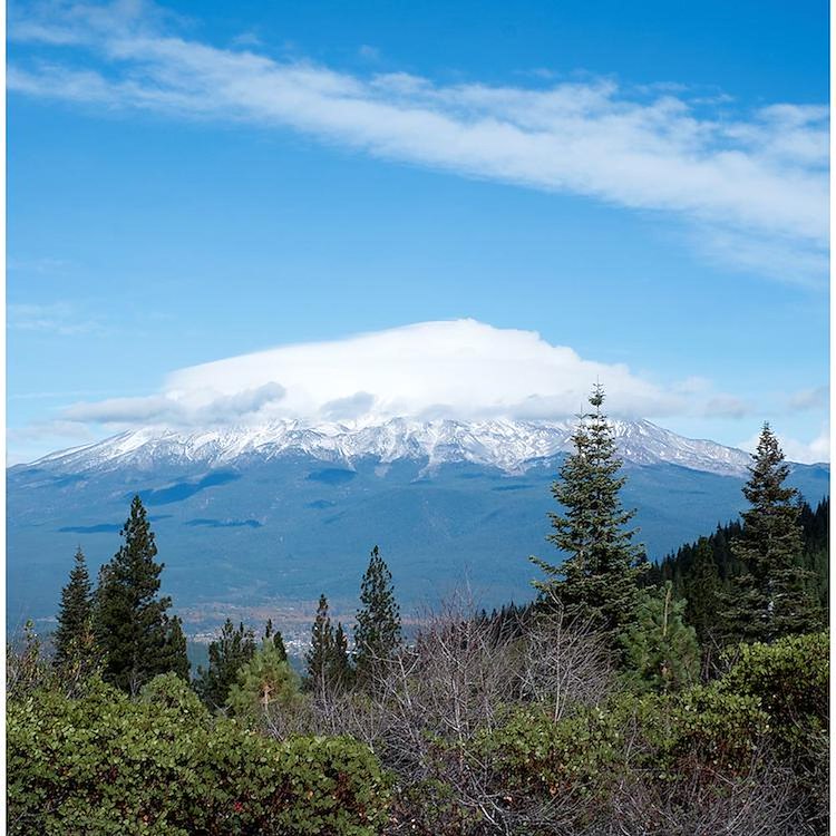 Mount Shasta View Shower Curtain2